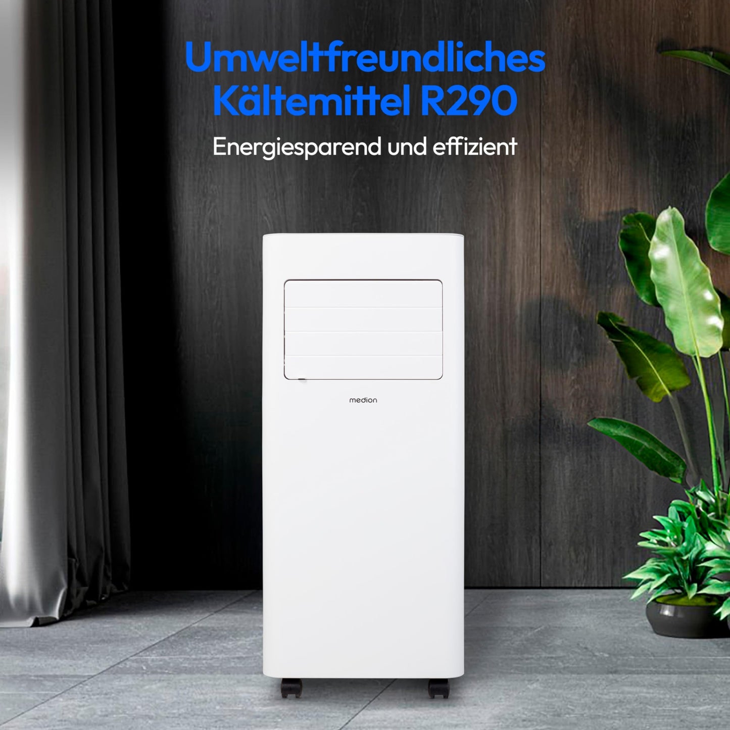 MEDION Mobile Klimaanlage E901 – 9000 BTU, 3in1: Kühlen, Entfeuchten, Ventilieren, mit Abluftschlauch & Fensterkit, für Räume bis 32 m².